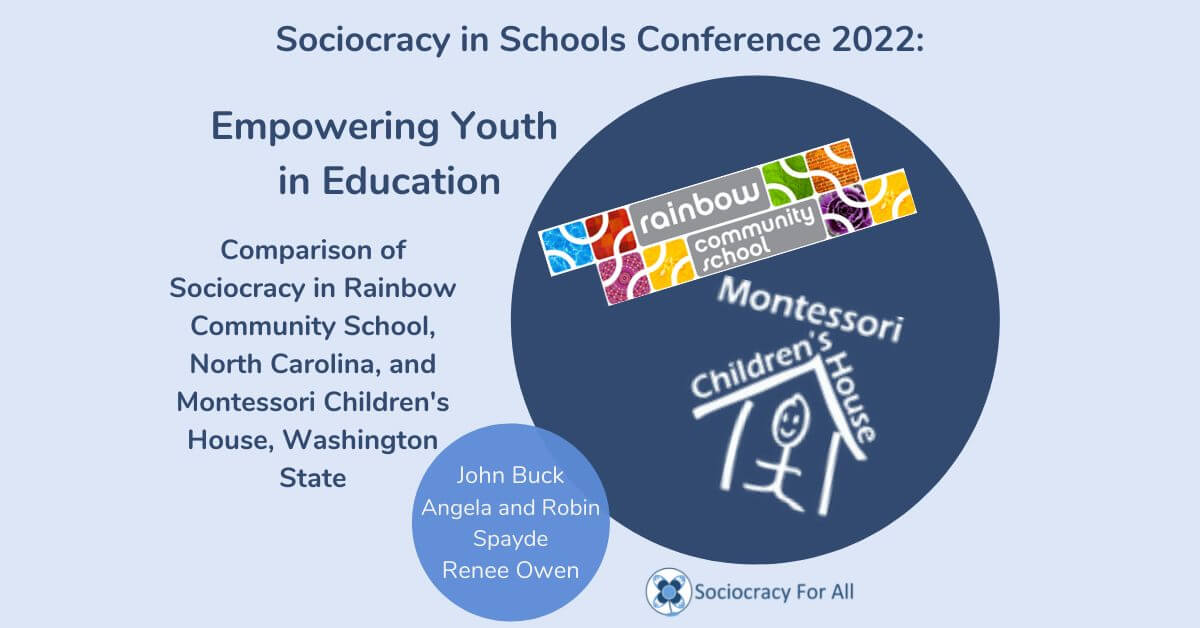 rainbow community school north carolina and montessori childrens house washington state john buck renee owen and angela and robin spayde 2022 schools conference sociocracy for all - sociocracy in schools,schools governance,governance using sociocracy - Sociocracy For All