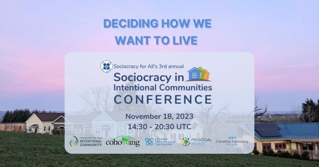 sociocracy in intentional communities conference 2023 cover image - Sociocracy in Intentional Communities Conference - Sociocracy For All